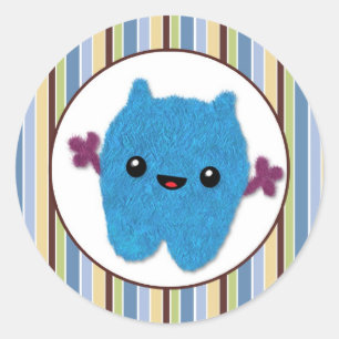 BOY MONSTER Peek a Boo Baby Monsters PABC #7 Classic Round Sticker