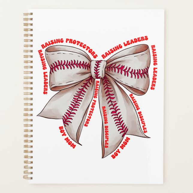 Boy Mum Croquette Bow Affirmation Floral Planner (Front)