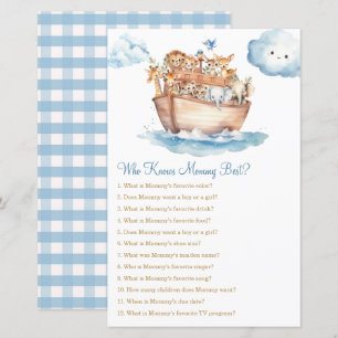 Boy Noah's Ark Baby Shower Who Know Mummy Best