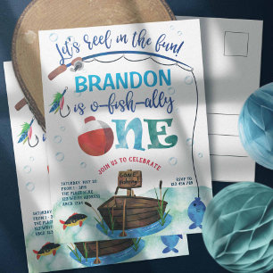 Boy, O-fish-ally, Fishing themed First Postcard