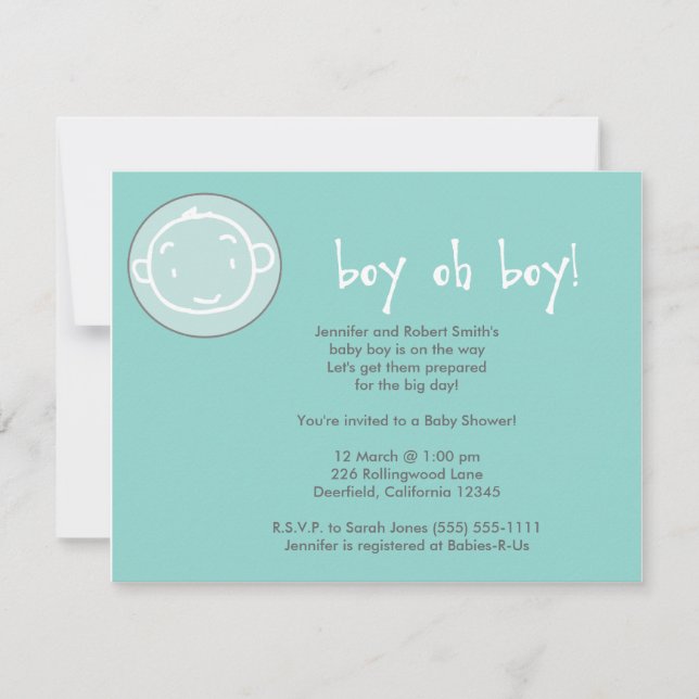 Boy oh Boy! Invitation (Front)