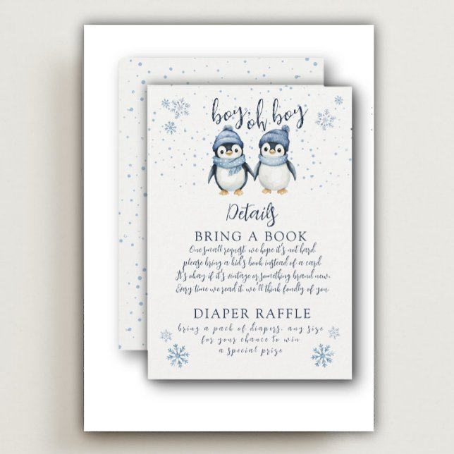 boy oh boy winter baby shower enclosure card (Creator Uploaded)