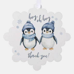 boy oh boy winter baby shower tree decoration card