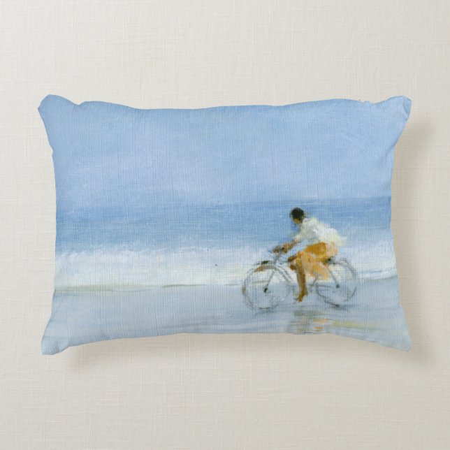 Boy on Bicycle  2 Decorative Cushion (Front)