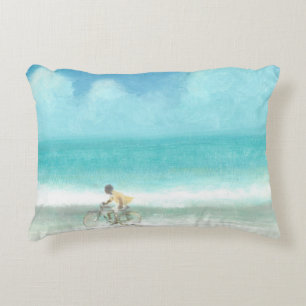 Boy on Bicycle 3 Decorative Cushion