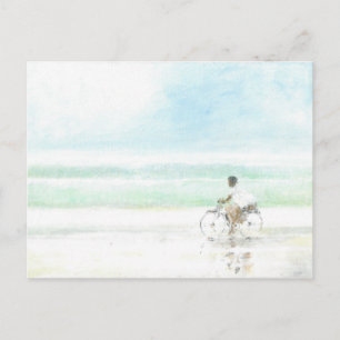 Boy on Bicycle Postcard