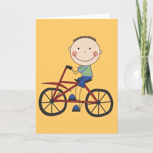 Boy on Bicycle Tshirts and Gifts Card (Front)