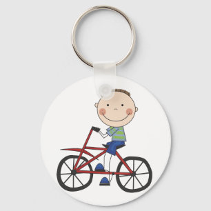 Boy on Bicycle Tshirts and Gifts Key Ring