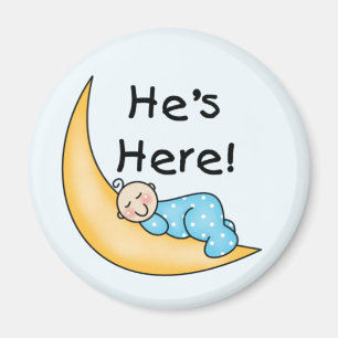 Boy on Moon He's Here Magnet