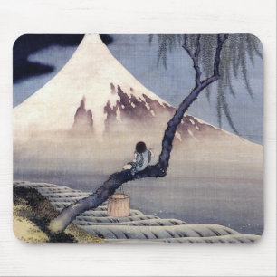 Boy on Mount Fuji, Hokusai Mouse Pad