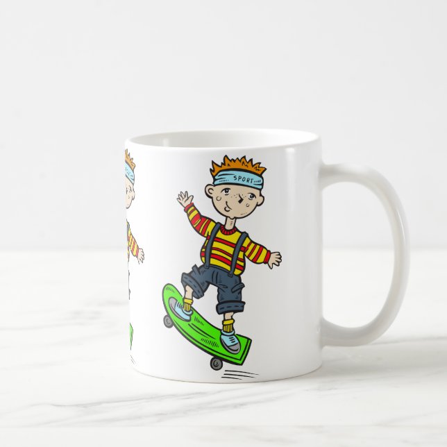 Boy On Skateboard Coffee Mug (Right)