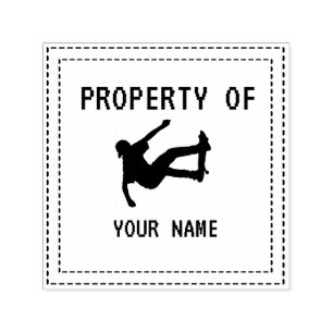 Boy On Skateboard Silhouette derived from an image Self-inking Stamp