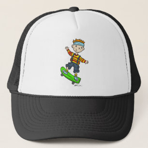 Boy On Skateboard Trucker Hat