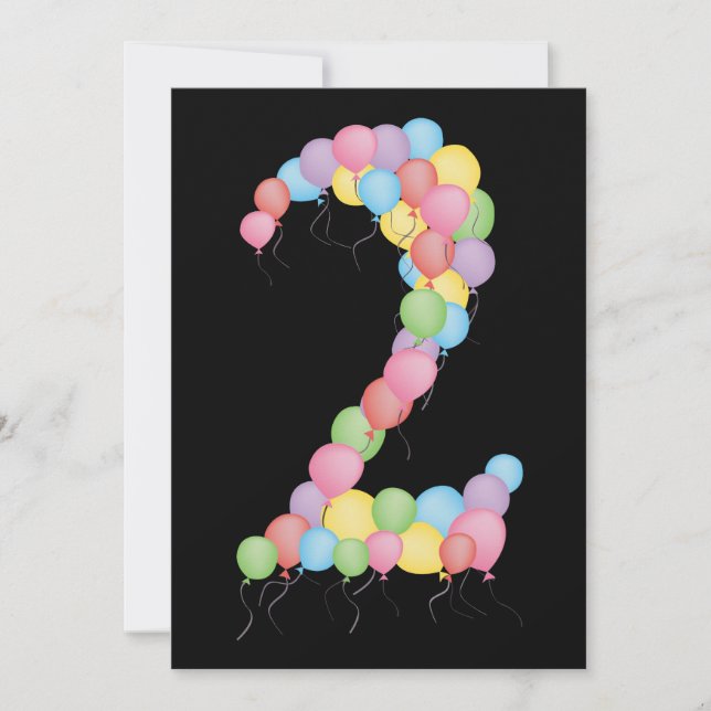 Boy or Girl 2nd Birthday Party Custom Invite (Front)