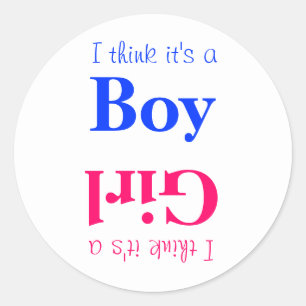 Boy or Girl Baby Gender Reveal Game Sticker