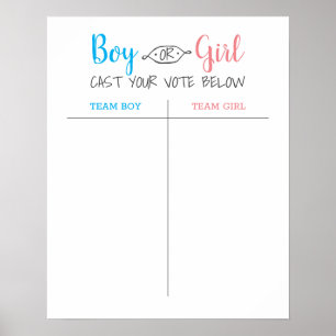Boy or Girl Baby Gender Reveal Guess Poster