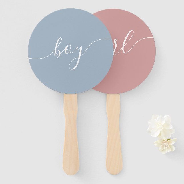 Boy Or Girl Baby Shower Game Hand Fan (Front and Back)