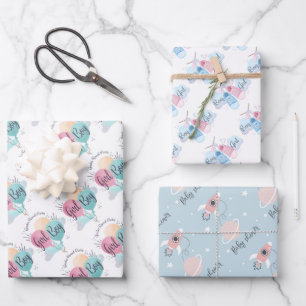 Boy or Girl Baby Shower Wrapping Paper Sheet