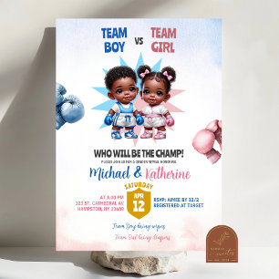 Boy Or Girl Boxing Gender Reveal Invitation