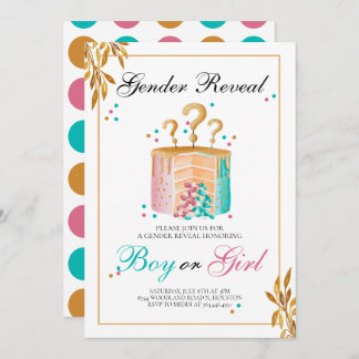 Boy or girl cake Gender Reveal Invitation