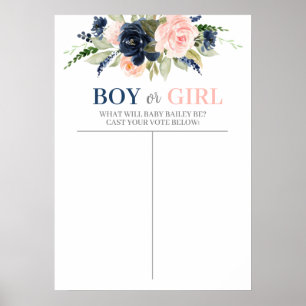 Boy or Girl chart, Guess the Gender Poster