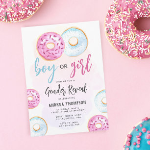 Boy or Girl Doughnut Gender Reveal Invitation