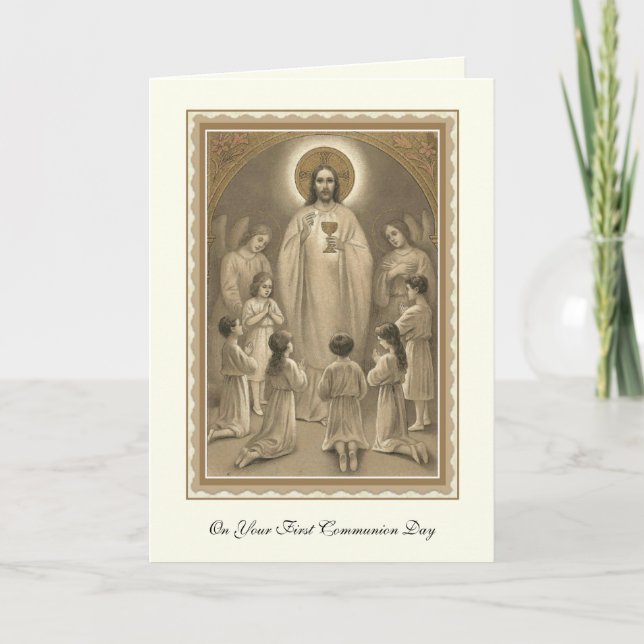 Boy or girl First Holy Communion Prayer Card (Front)