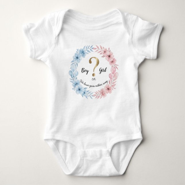 Boy or Girl? – Gender Reveal Baby Bodysuit  (Front)