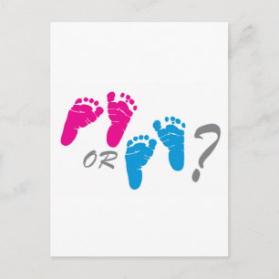 boy or girl? gender reveal party invitation postcard