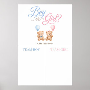 Boy or Girl Little Cub Gender Reveal Voting Sign