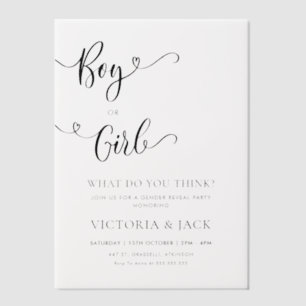 Boy or Girl Minimalist Gender Reveal Party Vellum Invitations