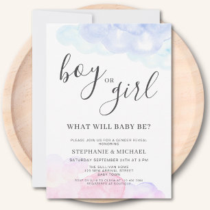 Boy Or Girl Pink And Blue Gender Reveal Invitation