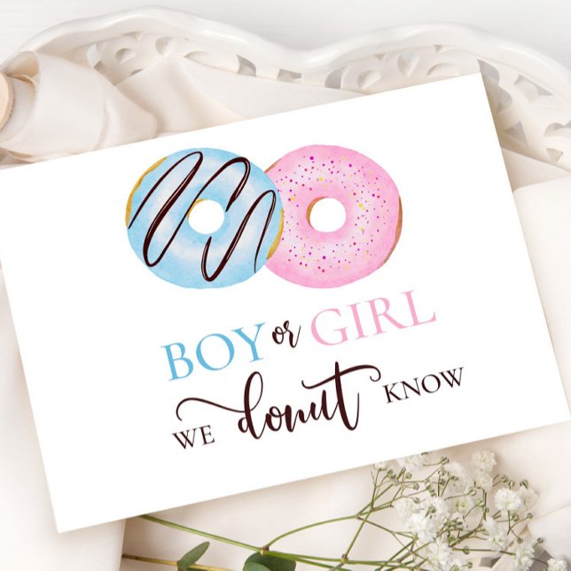 Boy or girl we doughnut know gender reveal card (Creator Uploaded)