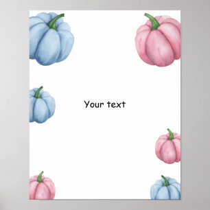 Boy or girl we PUMPKIN gender reveal your message Poster