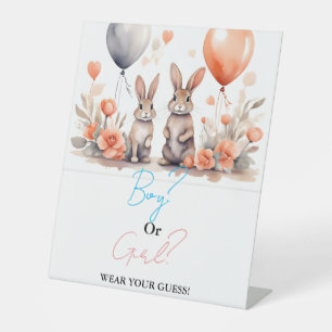 Boy Or Girl Wear your guess baby shower game Pedestal Sign