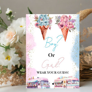 Boy Or Girl Wear your guess baby shower game Pedestal Sign