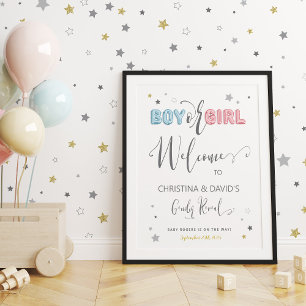 Boy or Girl Welcome to Neutral Gender Reveal Party Poster