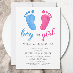 Boy Or Girl What Will Baby Be Gender Reveal  Invitation