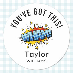 Boy or Girl You've Got This! Comic WHAM 1.25-in Classic Round Sticker
