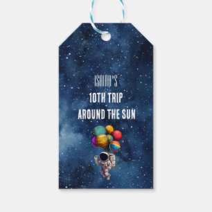 Boy Outer Space 10th Trip Around the Sun Birthday Gift Tags