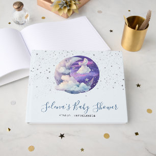 Boy Over the Moon Modern Baby Shower Guest Book