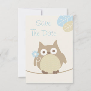 Boy Owl Baby Shower Save The Date