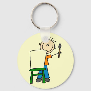 Boy Painting Key Ring