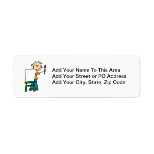 Boy Painting Return Address Label
