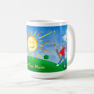 Boy Painting Skies Coffee Mug