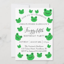 Boy Party Frog Fifth Birthday 