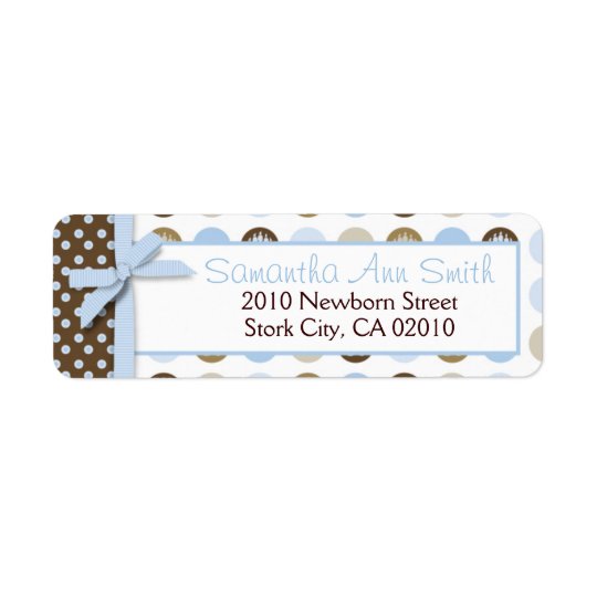 Boy Paw Print Polka Dots Return Label Return Address Label