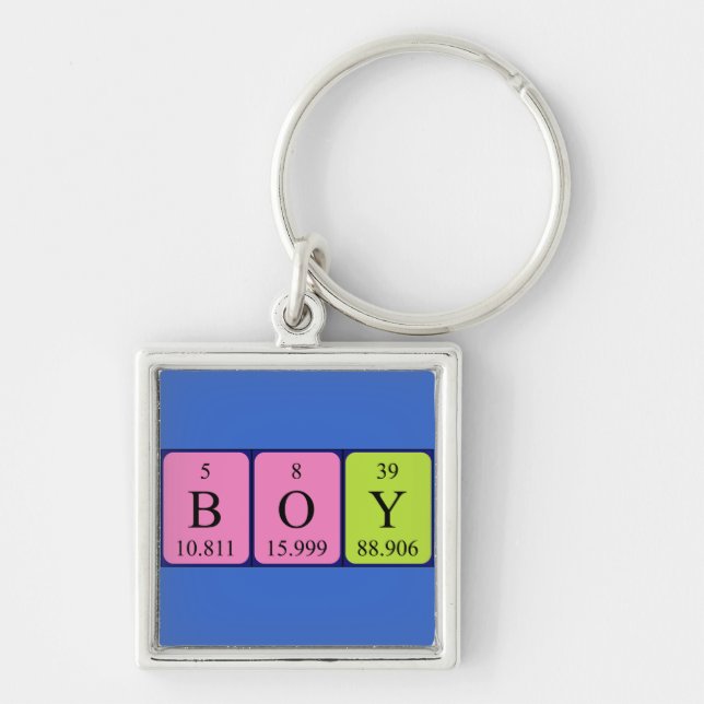 Boy periodic table name keyring (Front)