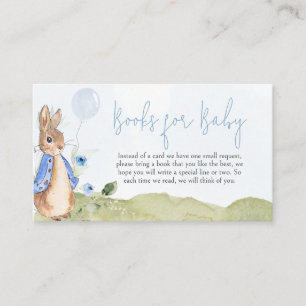 Boy Peter Rabbit Baby Shower Books for Baby Enclosure Card