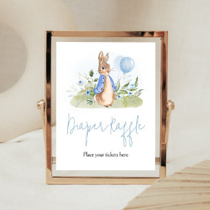 Boy Peter Rabbit Baby Shower Diaper Raffle Poster